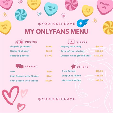 onlyfans price menu|FREE OnlyFans Menu Template Ideas with Neat。